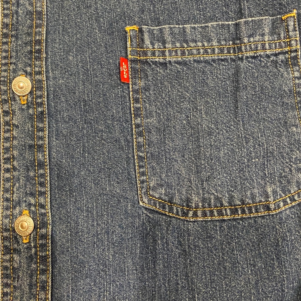 Men's Levi's Thick Sturdy Long-Sleeved Denim Button-down Shirt Size XXL 2XL VGC - Picture 3 of 6